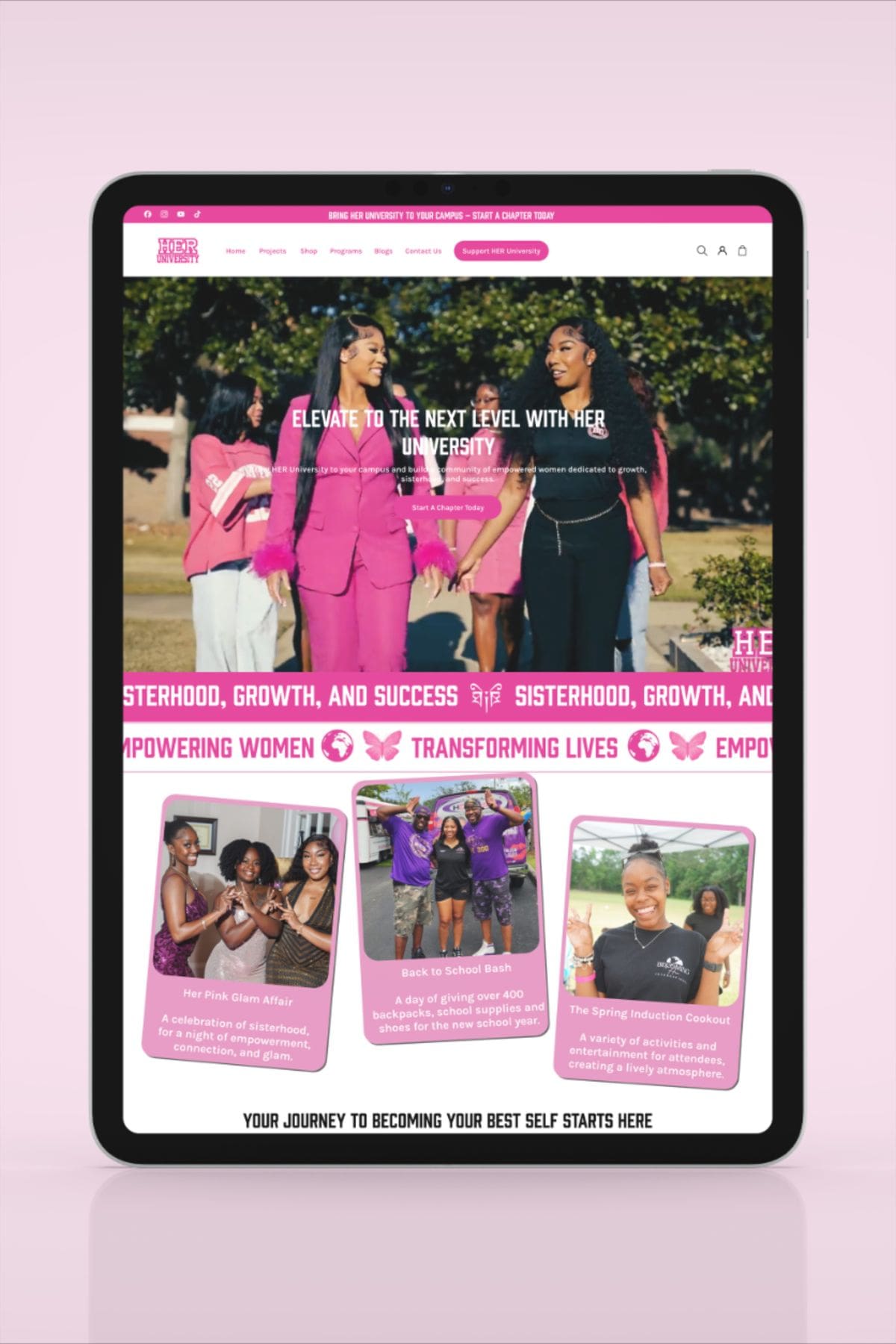 her university website relaunch
